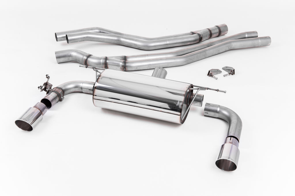 Milltek Non-Resonated Race Cat-Back Exhaust for BMW F22 M240i, Polished Tips