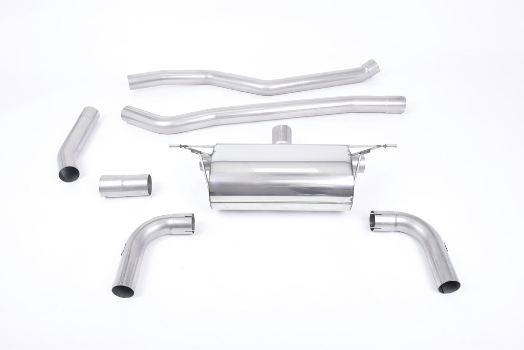 Milltek Non-Resonated Race Cat-Back Exhaust for BMW F30 320i M Sport, Cerakote Black Tips