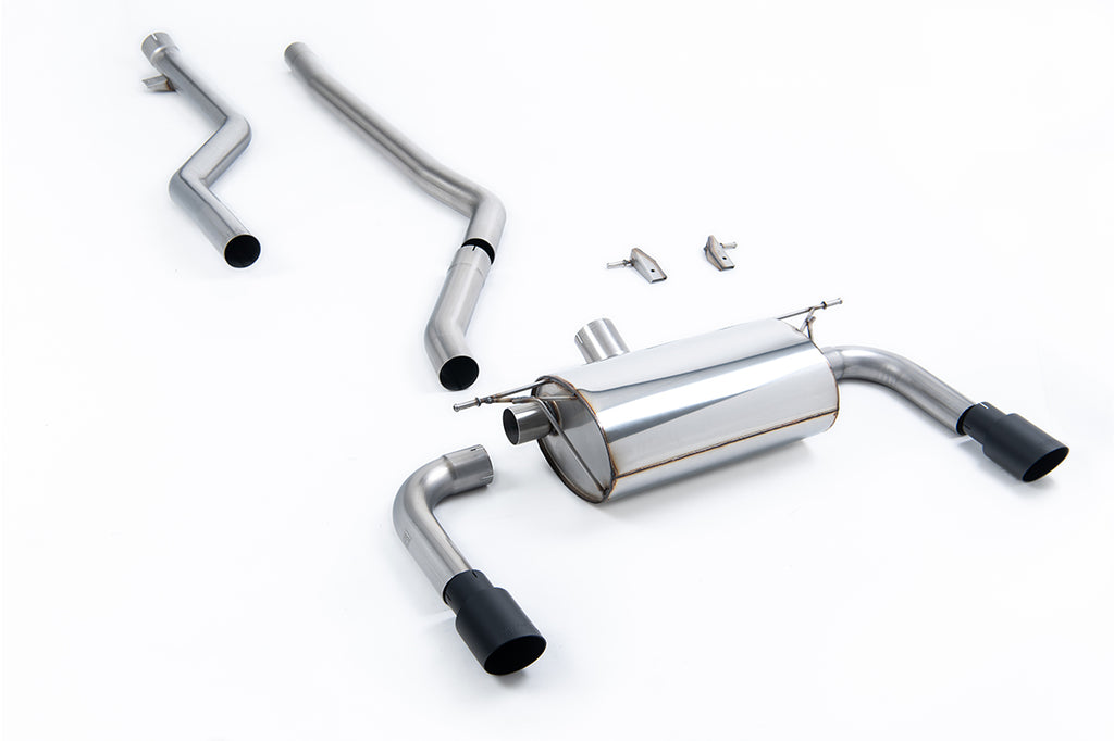 Milltek Race Non-Resonated Cat-Back Exhaust for BMW 320i M Sport F30, Cerakote Black Tips