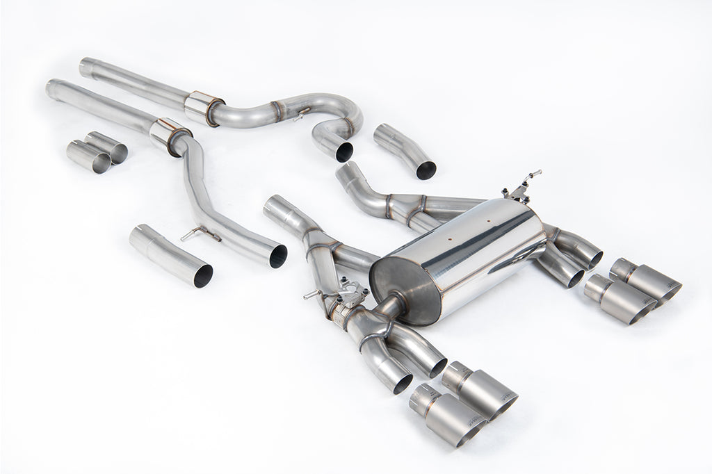 Milltek Equal Length Cat-Back Exhaust for BMW F80 M3 F82 M4, Brushed Titanium Tips