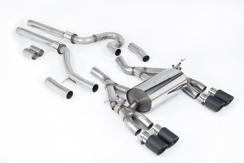 Milltek Equal Length Cat-Back Exhaust for BMW F80 M3 F82 M4, Carbon Fibre Tips