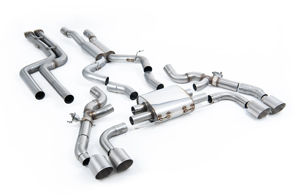 Milltek 80mm Non-Resonated Downpipe Back Exhaust for BMW X3 G01, Brushed Titanium Tips