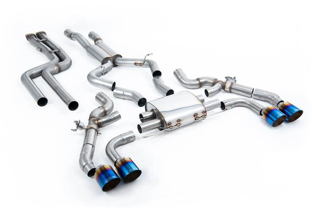 Milltek 80mm Non-Resonated Downpipe Back Exhaust for BMW X3 G01, Burnt Titanium Tips
