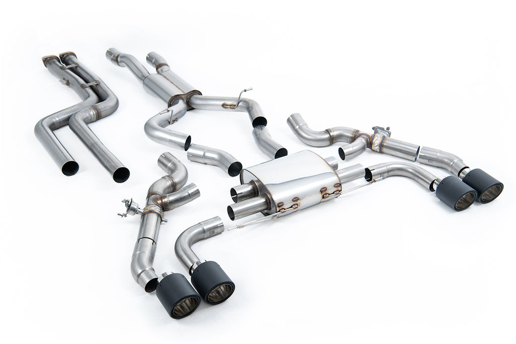 Milltek 80mm Non-Resonated Downpipe Back Exhaust for BMW X3 G01, Carbon Fibre Tips