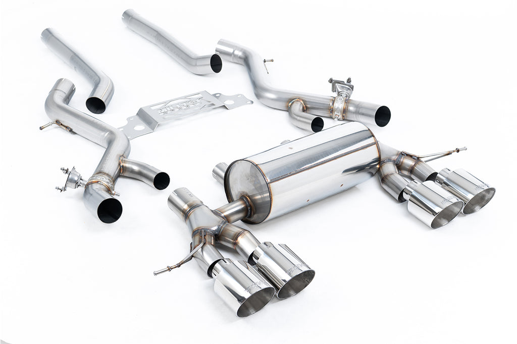 Milltek Non-Resonated Secondary Cat-Back Exhaust for BMW G87 M2, Polished Tips