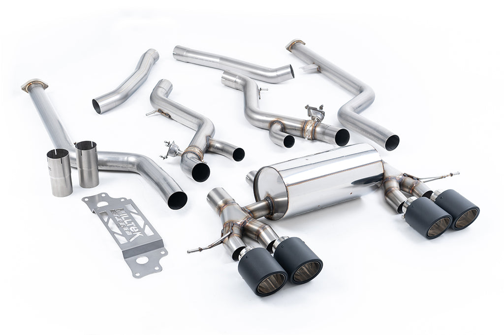Milltek Non-Resonated Cat-Back Exhaust for BMW G87 M2, Carbon Fibre Tips