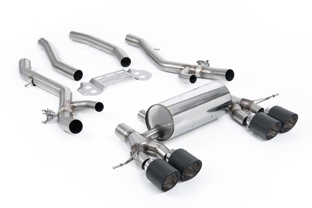 Milltek 80mm OPF Back Exhaust for BMW G8X M3 M4, Carbon Fibre Tips
