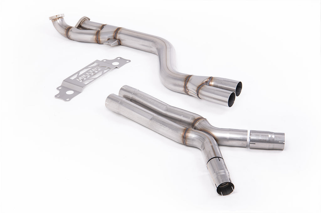 Milltek Non-Resonated 102mm X-Pipe Mid-Pipe for BMW G87 M2, Fits OE Axle-Back