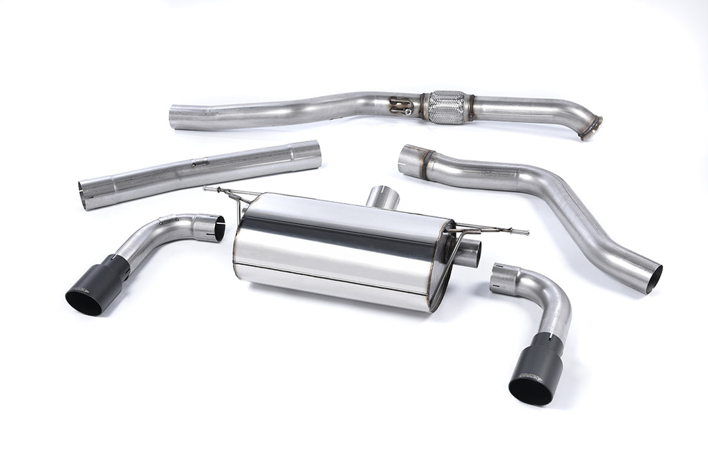 Milltek Resonated Cat-Back Exhaust for BMW F22 M235i, Cerakote Black Tips