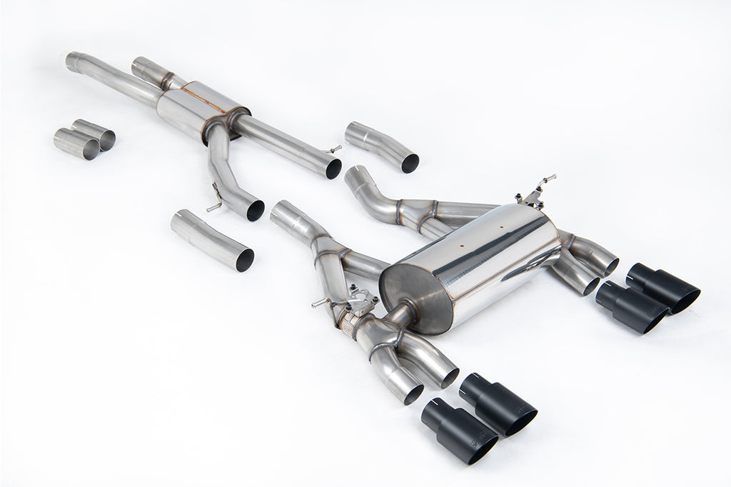 Milltek Race Cat-Back Exhaust for BMW F80 M3 F82 M4, Cerakote Black Tips