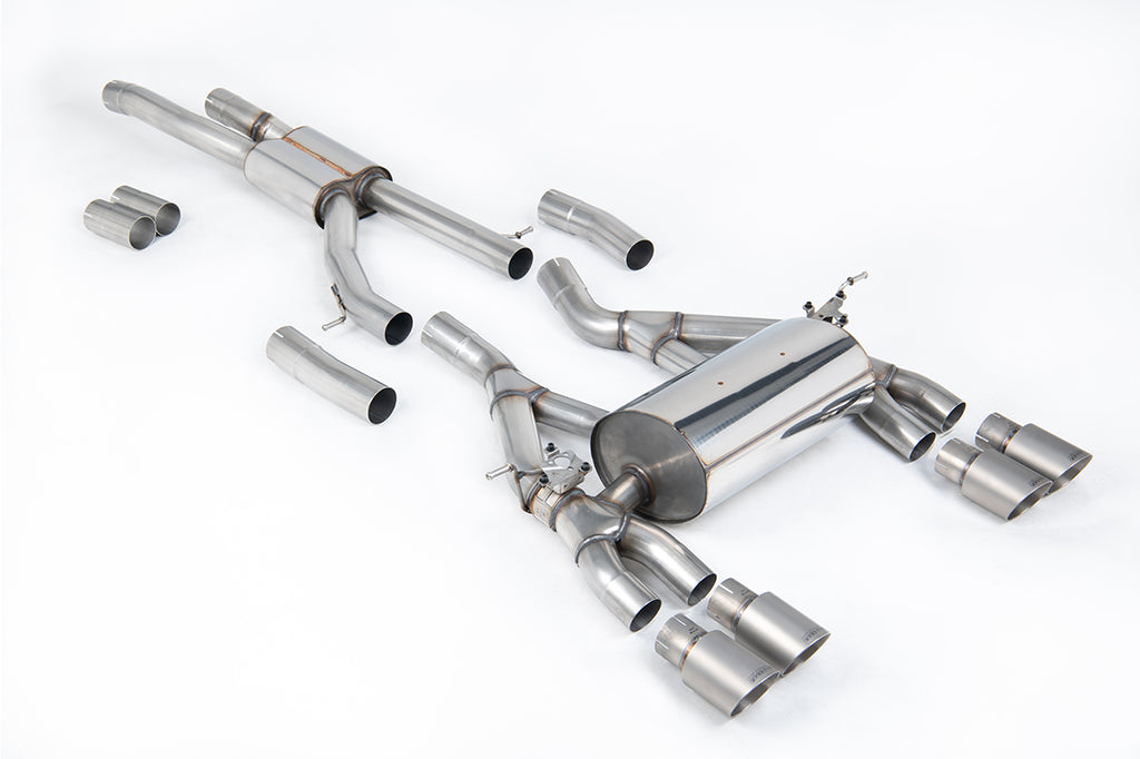 Milltek Race Cat-Back Exhaust for BMW F80 M3 F82 M4, Brushed Titanium Tips
