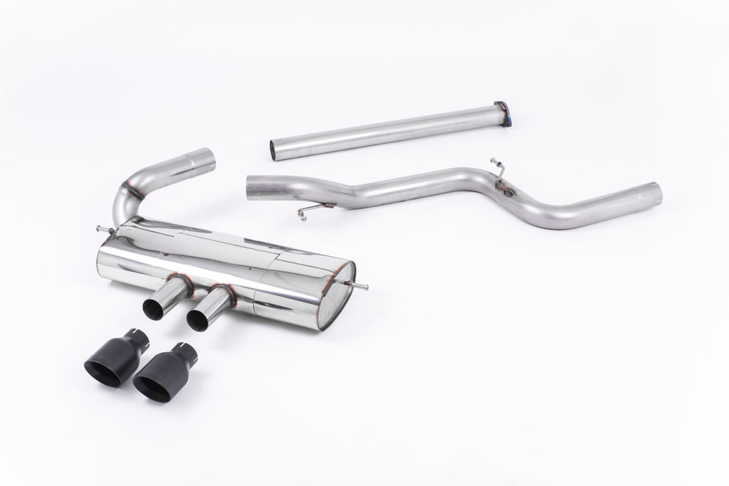 Milltek Non-Resonated Cat-Back Exhaust for Ford Focus MK3 ST, Cerakote Black Tips