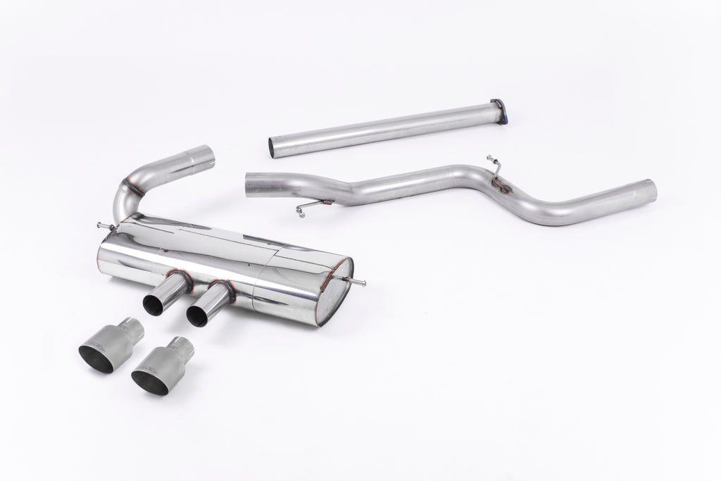 Milltek Non-Resonated Cat-Back Exhaust for Ford Focus MK3 ST, Brushed Titanium Tips