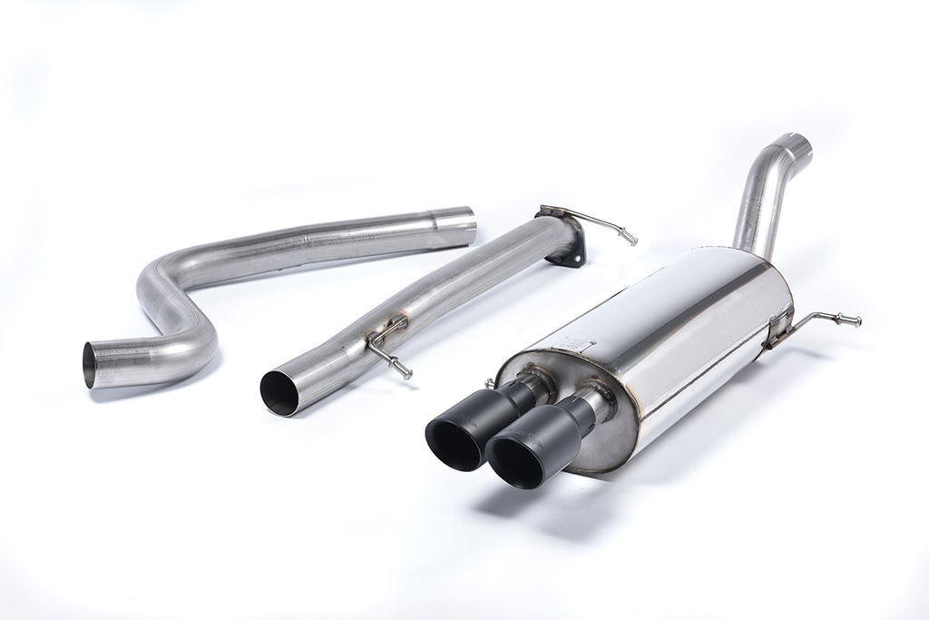 Milltek Non-Resonated Race Cat-Back Exhaust for Ford Fiesta MK7 ST, Cerakote Black Tips