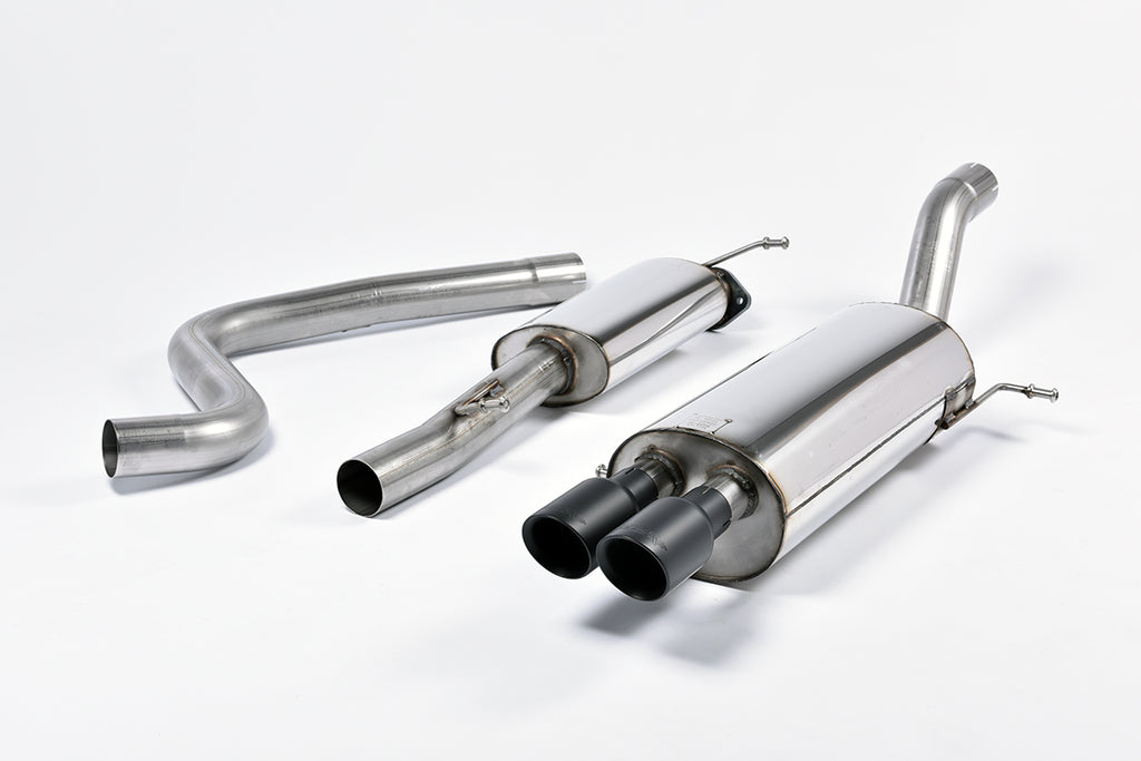 Milltek Resonated Race Cat-Back Exhaust for Ford Fiesta MK7 ST, Cerakote Black Tips