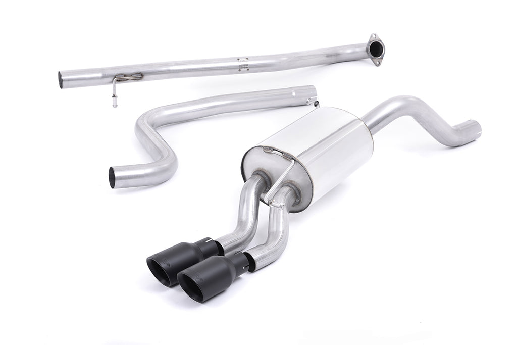 Milltek Non-Resonated Cat-Back Exhaust for Ford Fiesta MK7 Ecoboost, Cerakote Black Tips
