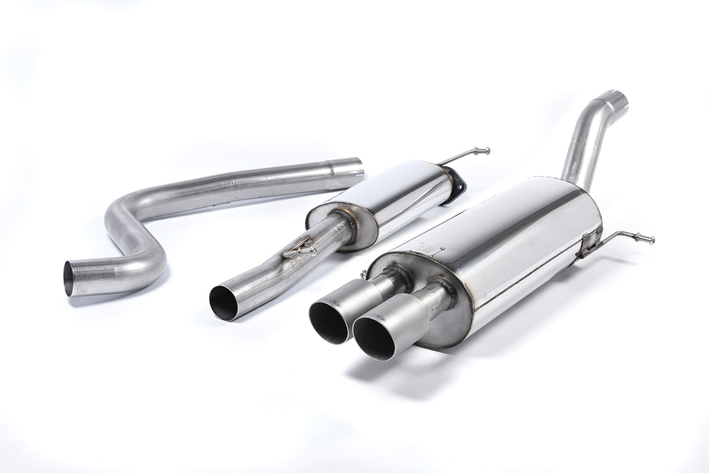 Milltek Resonated Race Cat-Back Exhaust for Ford Fiesta MK7 ST, Brushed Titanium Tips