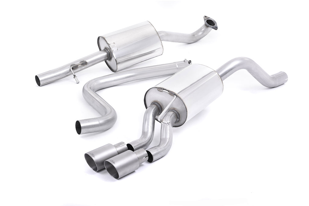 Milltek Resonated Cat-Back Exhaust for Ford Fiesta MK7 1.0T, Brushed Titanium Tips