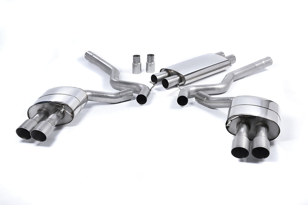 Milltek Resonated Cat-Back Exhaust for Ford Mustang 5.0 GT Fastback, Brushed Titanium Tips