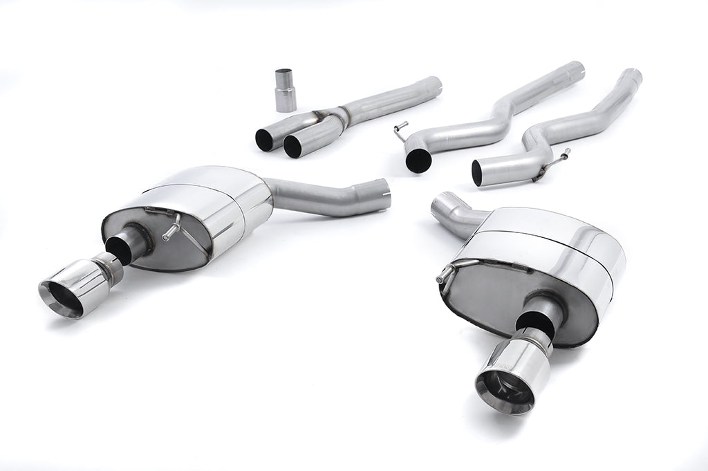 Milltek Non-Resonated Dual-Outlet Cat-Back Exhaust for Ford Mustang S550 2.3 EcoBoost, Polished Tips