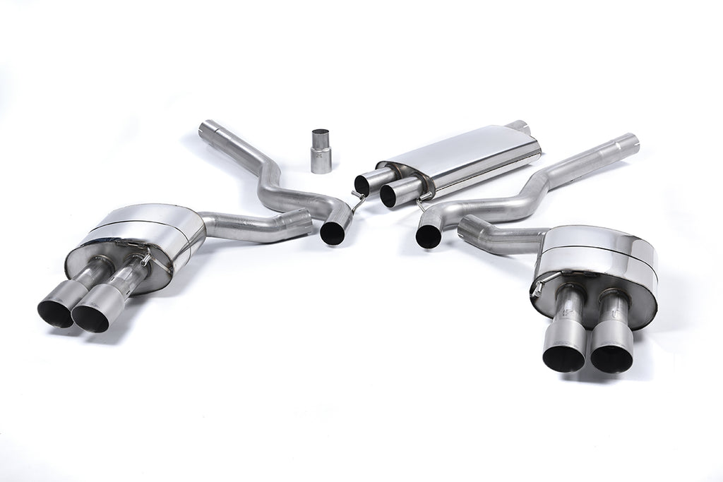 Milltek Resonated Cat-Back Exhaust for Ford Mustang S550 2.3L, Brushed Titanium Tips