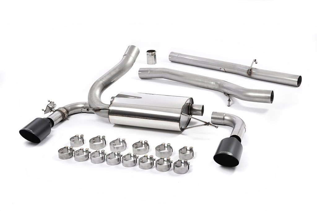 Milltek Non-Resonated Cat-Back Exhaust for Ford Focus MK3 RS, Cerakote Black Tips