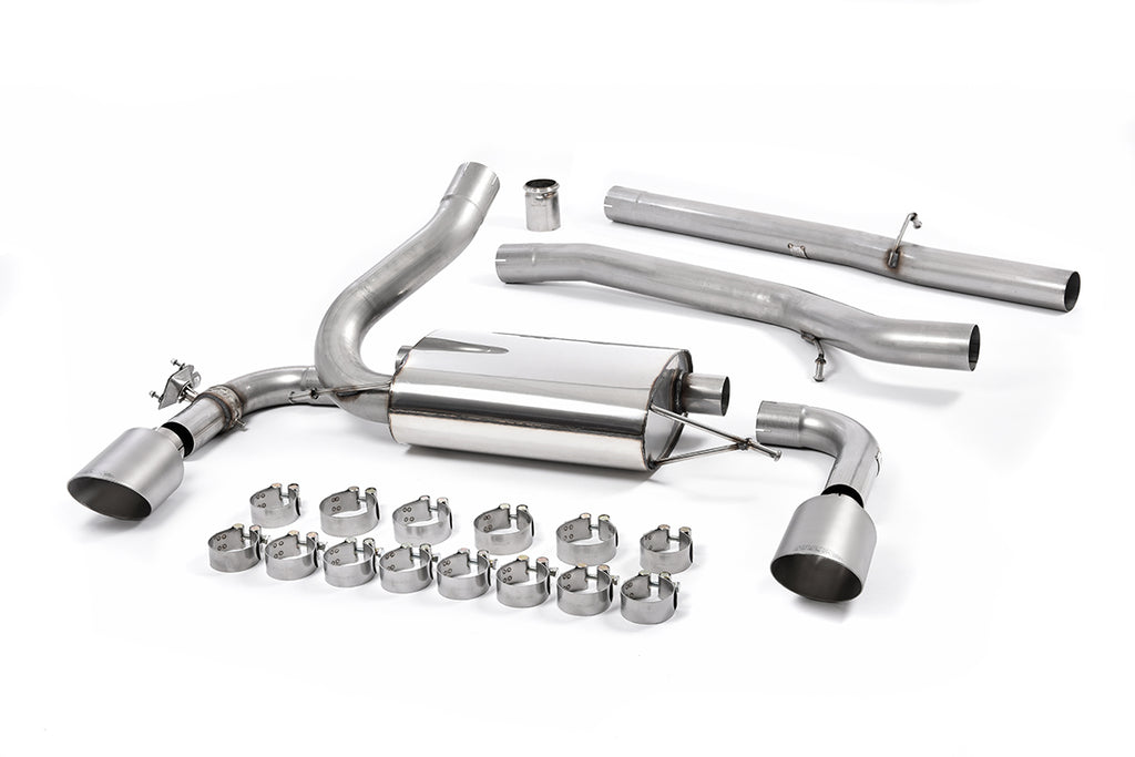Milltek Non-Resonated Cat-Back Exhaust for Ford Focus MK3 RS, Brushed Titanium Tips