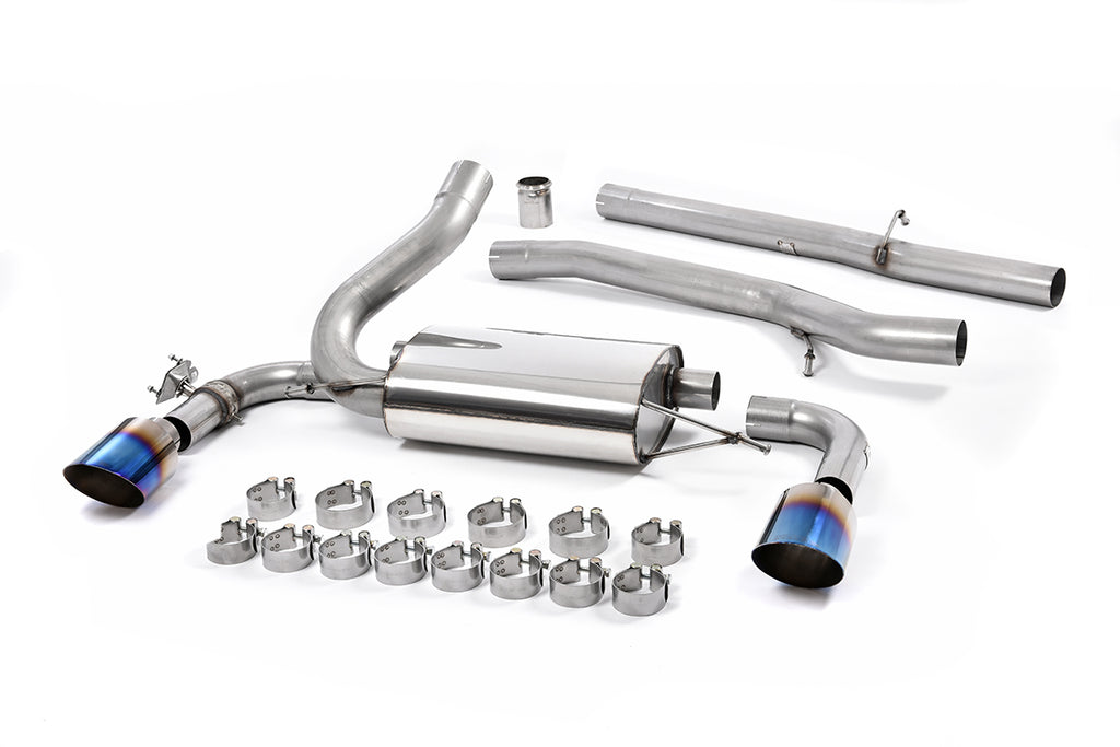 Milltek Non-Resonated Cat-Back Exhaust for Ford Focus RS MK3, Burnt Titanium Tips