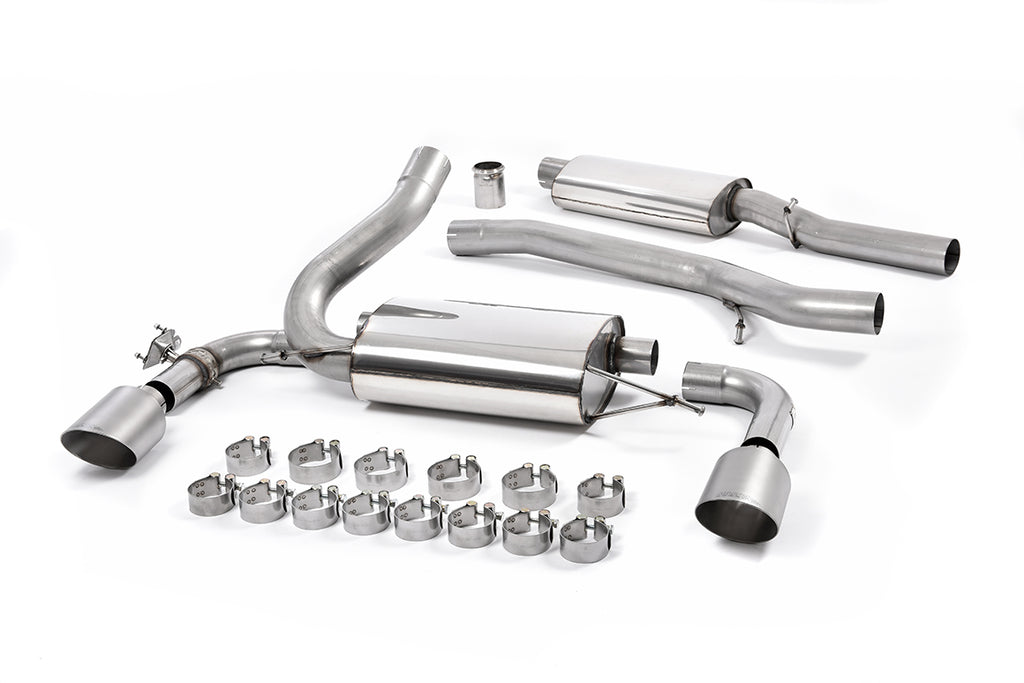Milltek Resonated Cat-Back Exhaust for Ford Focus MK3 RS, Brushed Titanium Tips
