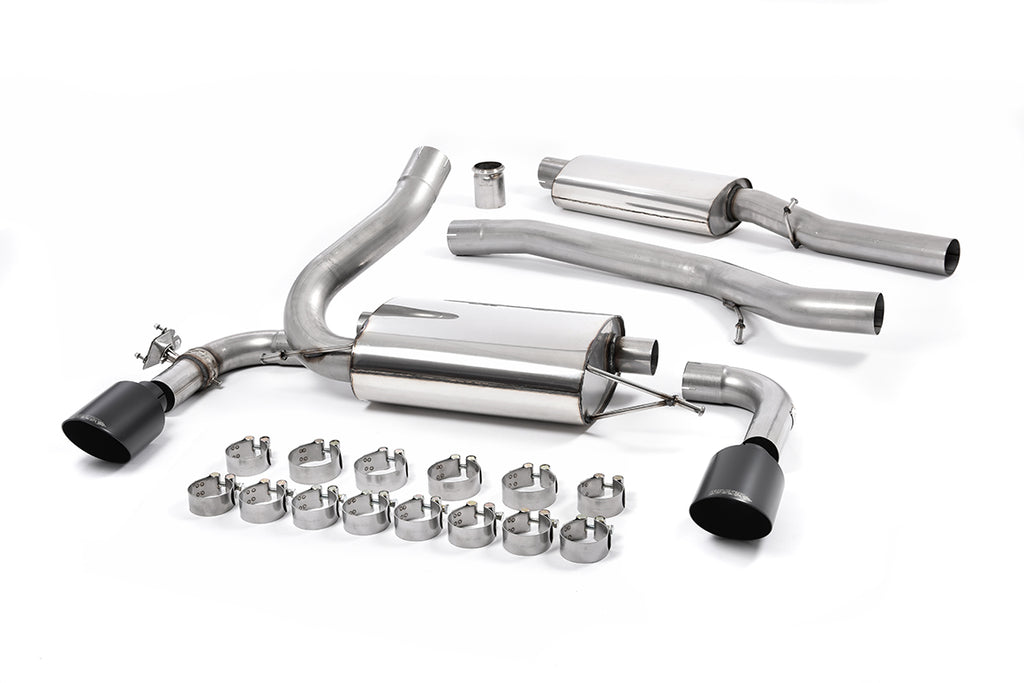 Milltek Resonated Cat-Back Exhaust for Ford Focus MK3 RS, Cerakote Black Tips