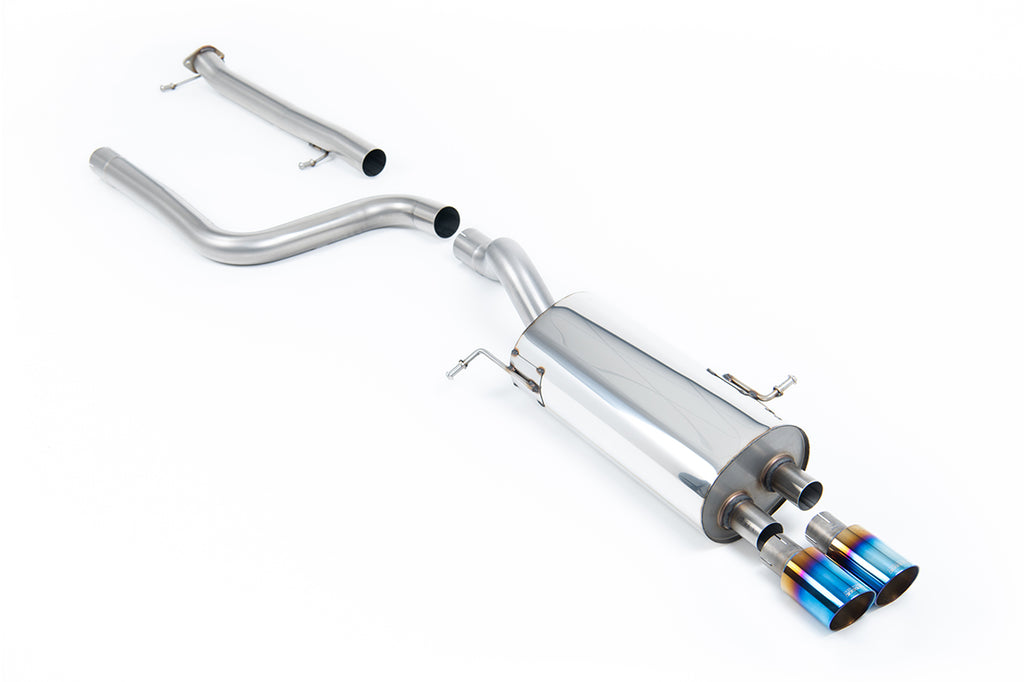Milltek Non-Resonated Cat-Back Exhaust for Ford Fiesta MK7 ST, Burnt Titanium Tips