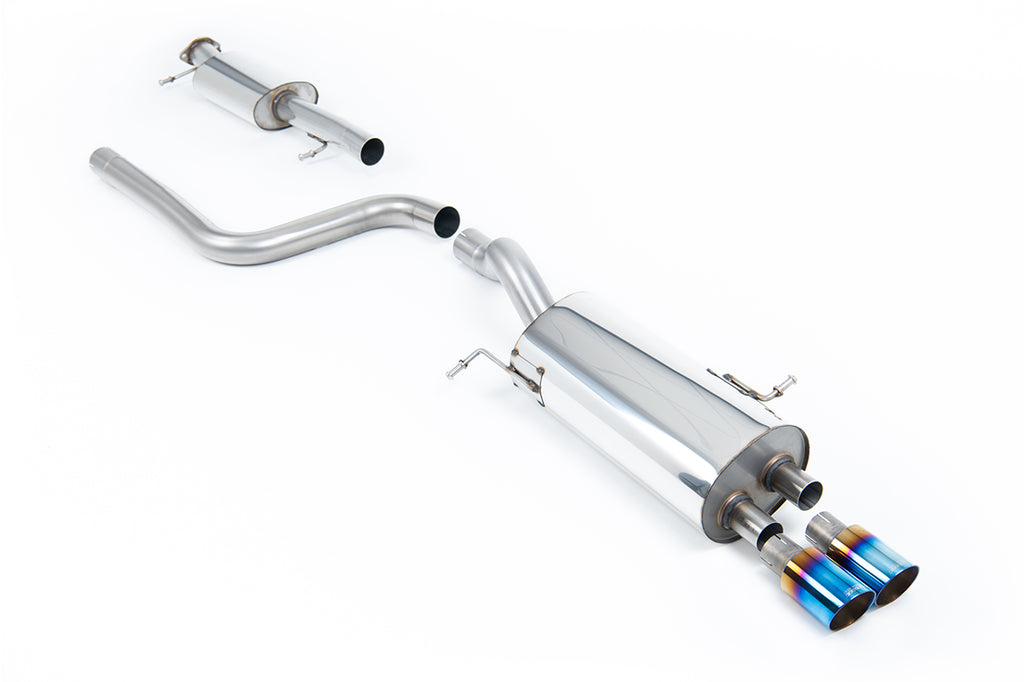 Milltek Resonated Cat-Back Exhaust for Ford Fiesta MK7 ST, Burnt Titanium Tips