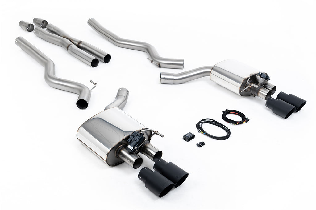 Milltek Valved Cat-Back Exhaust for Ford Mustang 5.0 GT, Cerakote Black Tips