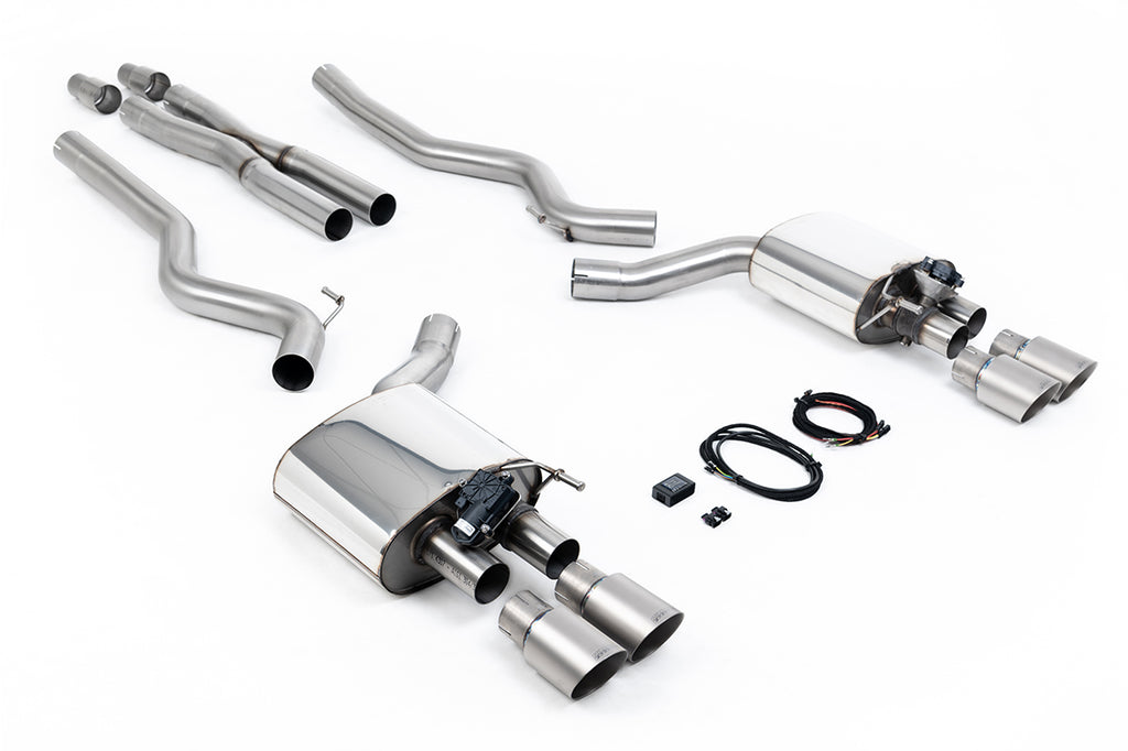 Milltek Valved Cat-Back Exhaust for Ford Mustang 5.0 GT, Brushed Titanium Tips