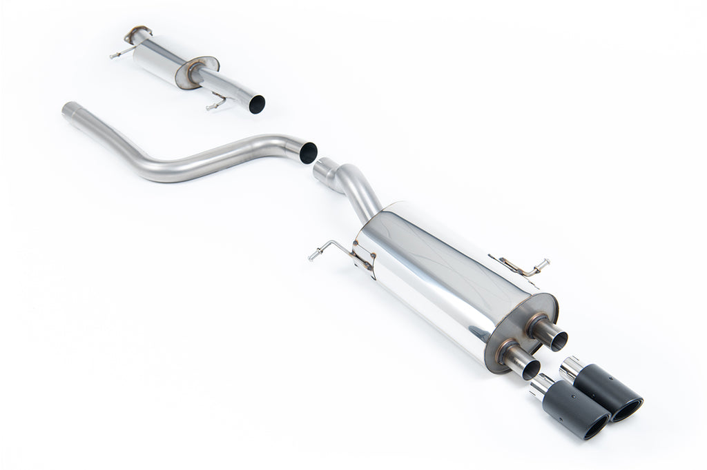 Milltek Resonated Cat-Back Exhaust for Ford Fiesta MK7 ST, Carbon Fibre Tips