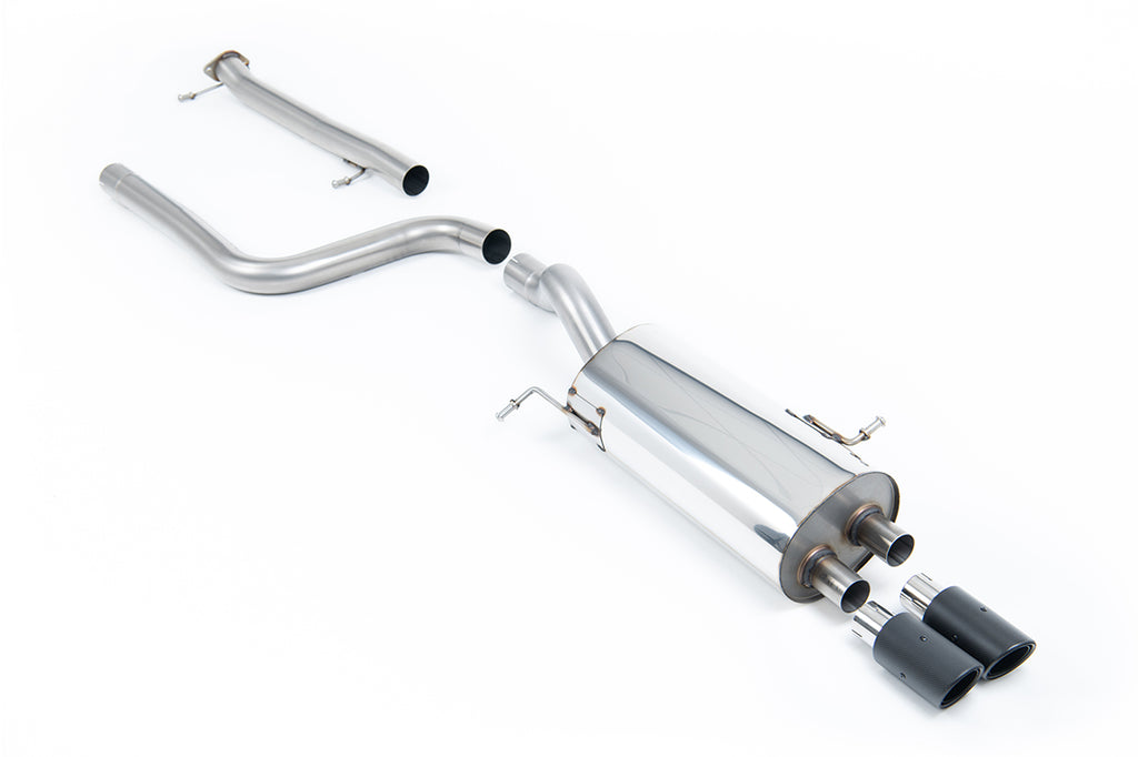 Milltek Non-Resonated Cat-Back Exhaust for Ford Fiesta MK7 ST, Carbon Fibre Tips