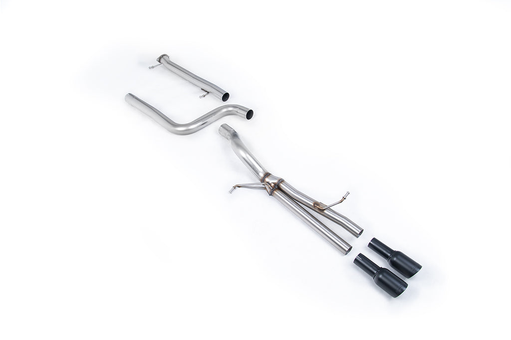 Milltek Straight Through Cat-Back Exhaust for Ford Fiesta MK7 ST, Cerakote Black Tips