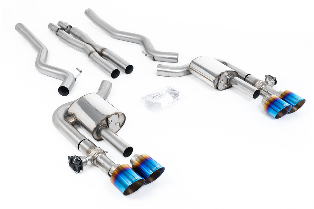 Milltek Active Valved Cat-Back Exhaust for Ford Mustang 5.0, Burnt Titanium Tips