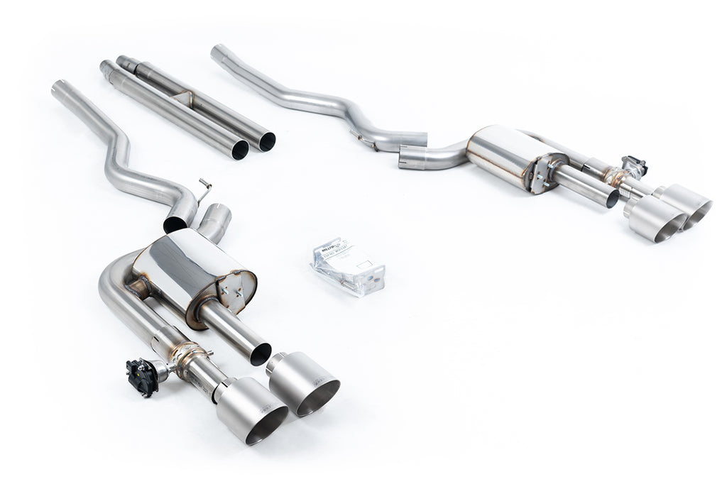 Milltek Active Valved Cat-Back for Ford Mustang 5.0 Dark Horse, Brushed Titanium Tips