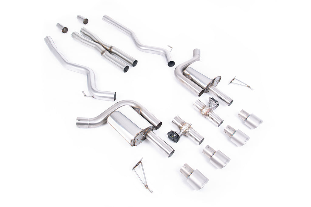 Milltek Valved X-Pipe Cat-Back Exhaust for Ford Mustang S650 GT, Brushed Titanium Tips