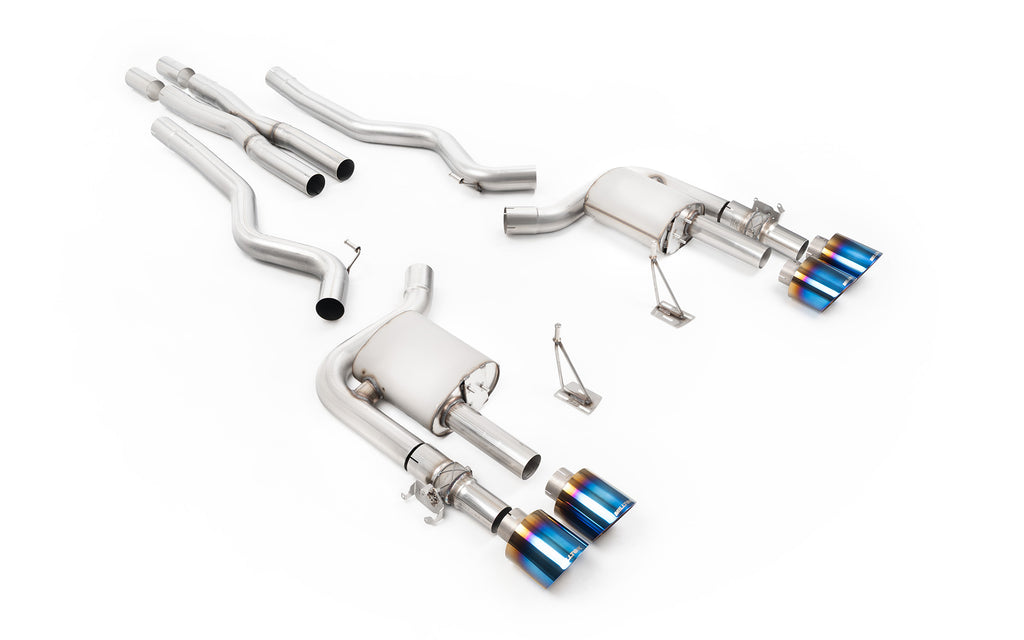 Milltek Active Valved Cat-Back Exhaust for Ford Mustang GT500, Burnt Titanium Tips