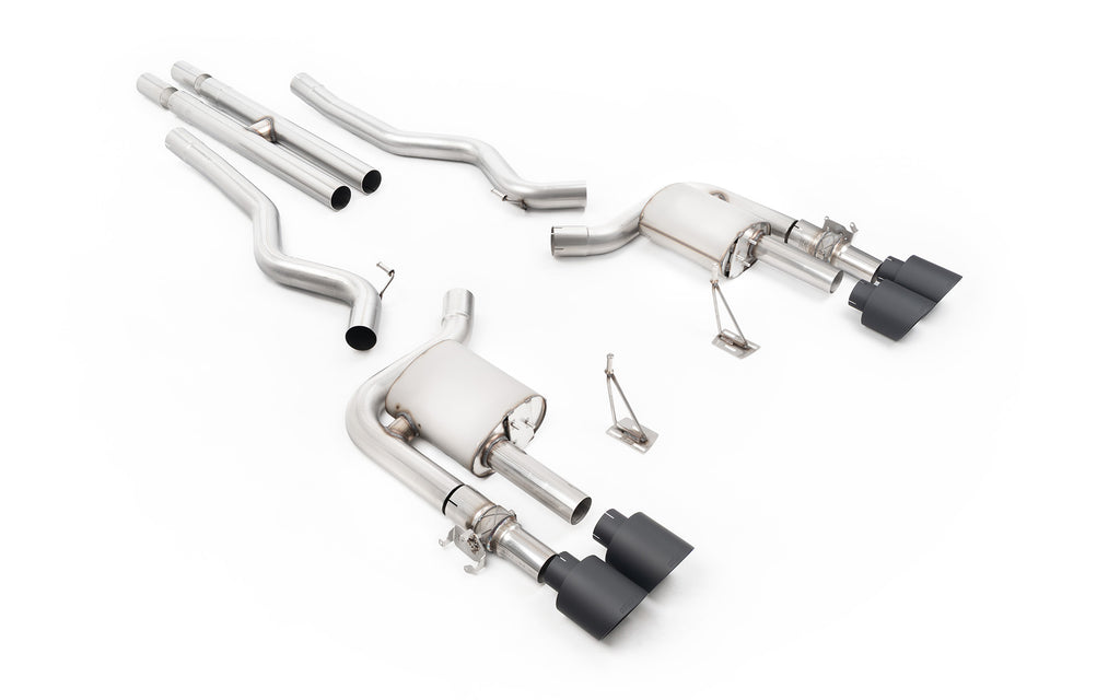 Milltek Active Valved Cat-Back Exhaust for Ford Mustang 5.0 GT500, Cerakote Black Tips