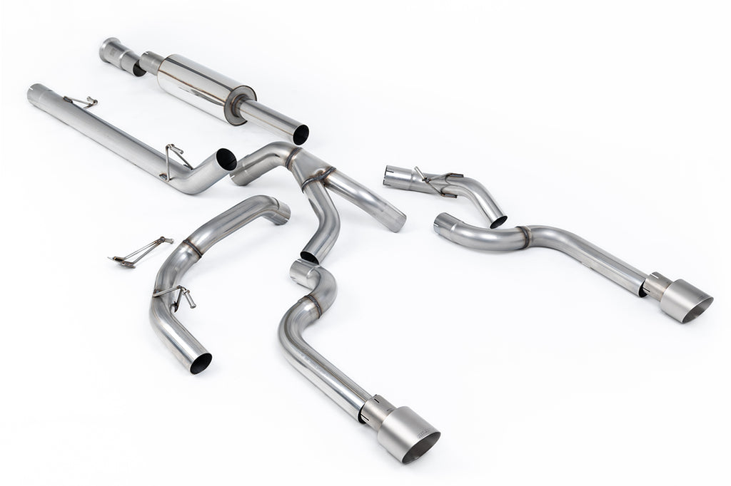 Milltek Road+ Dual-Outlet Cat-Back Exhaust for Ford F-150 SuperCrew 5.0 V8, Brushed Titanium Tips