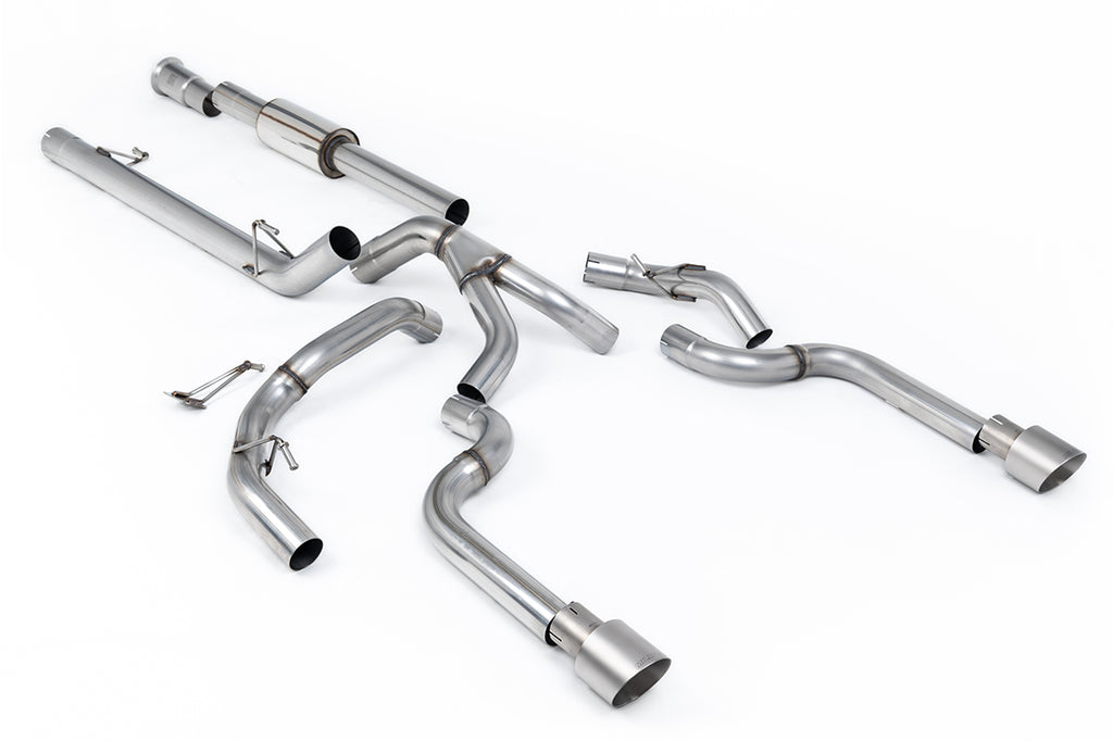 Milltek Race Road+ Dual-Outlet Cat-Back Exhaust for Ford F-150 SuperCrew 5.0 V8, Brushed Titanium Tips