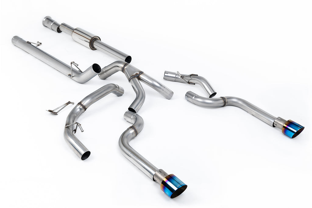 Milltek Race Road+ Dual-Outlet Cat-Back Exhaust for Ford F-150 SuperCrew 5.0 V8, Burnt Titanium Tips