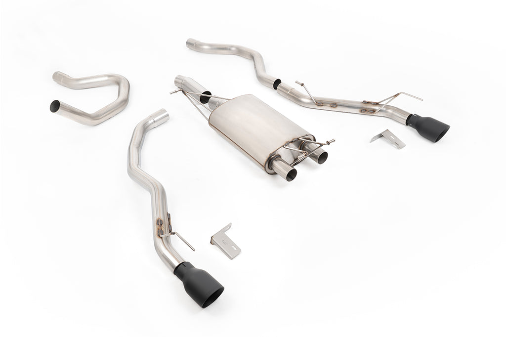 Milltek Front Pipe-Back Exhaust for Ford Ranger 2.3 Turbo, Cerakote Black Tips