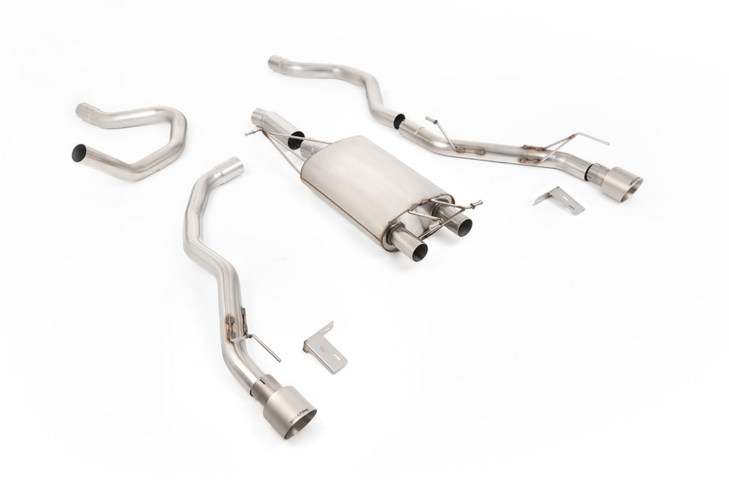 Milltek Front Pipe-Back Exhaust for Ford Ranger 2.3 Turbo, Brushed Titanium Tips
