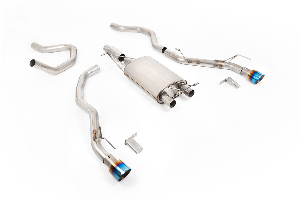 Milltek Front Pipe-Back Exhaust for Ford Ranger 2.3 Turbo, Burnt Titanium Tips