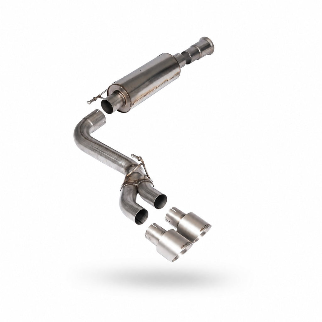 Milltek Road+ Cat-Back with Dual Side Exit for Ford F150 Single Cab 5.0 V8, Brushed Titanium Tips