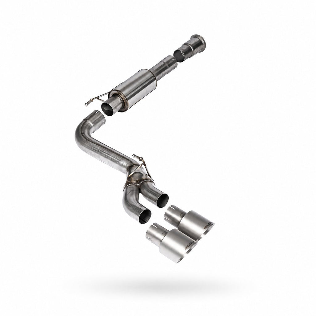 Milltek Race Cat-Back with Dual Side Exit for Ford F150 Single Cab 5.0 V8, Brushed Titanium Tips